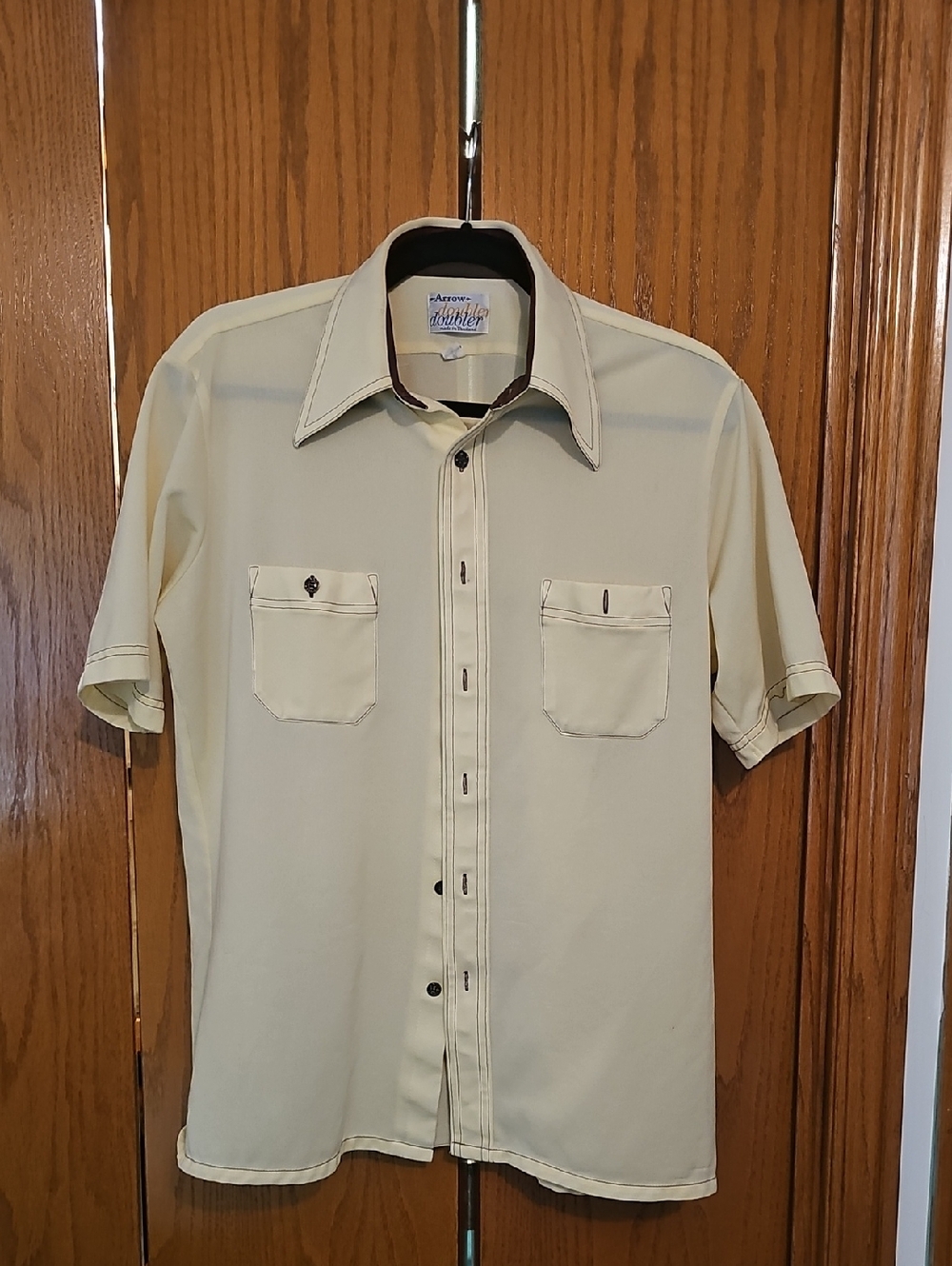 Men's Short-Sleeve Casual Button-Down Shirt in Canary Yellow by Arrow